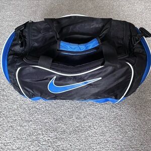 Nike Black and Blue Duffel Bag Gym Bag